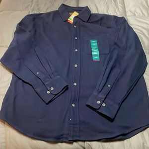 Woolrich mens large solid blue flannel shirt NWT